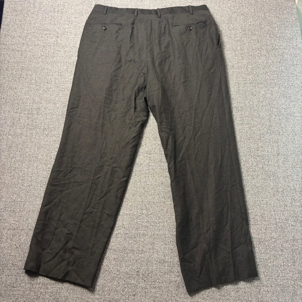 Canali Dress Pants Mens 40x30 Wool Super 120s Dark Gray Pleated Made in Italy
